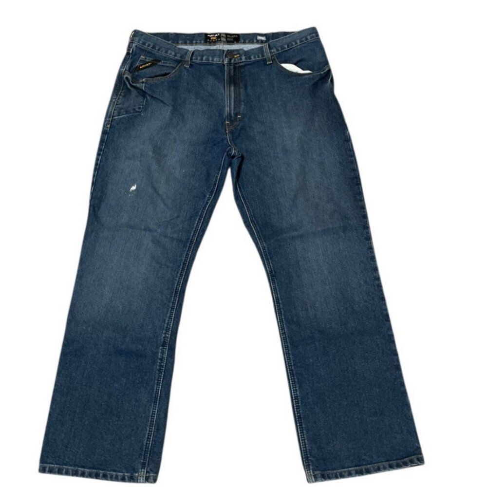 Ariat  Rebar M4 Relaxed Boot Cut Durastr Basic Medium Wash Jeans Men's Sz 40x30